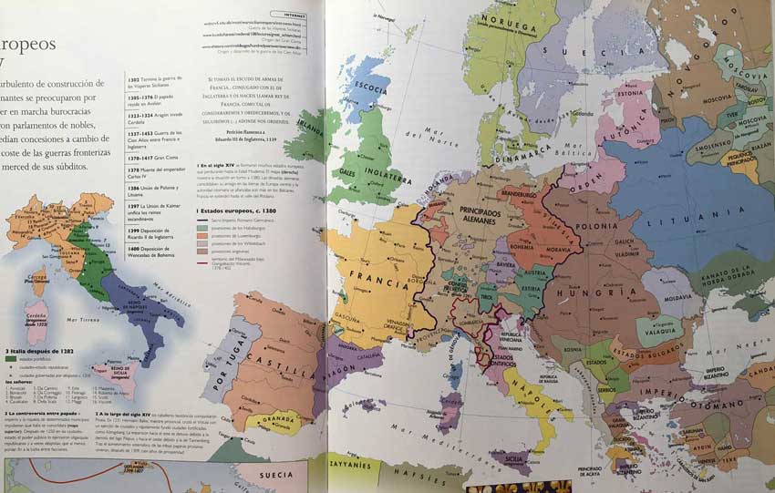 Mapa de los estados europeos en la Edad Media